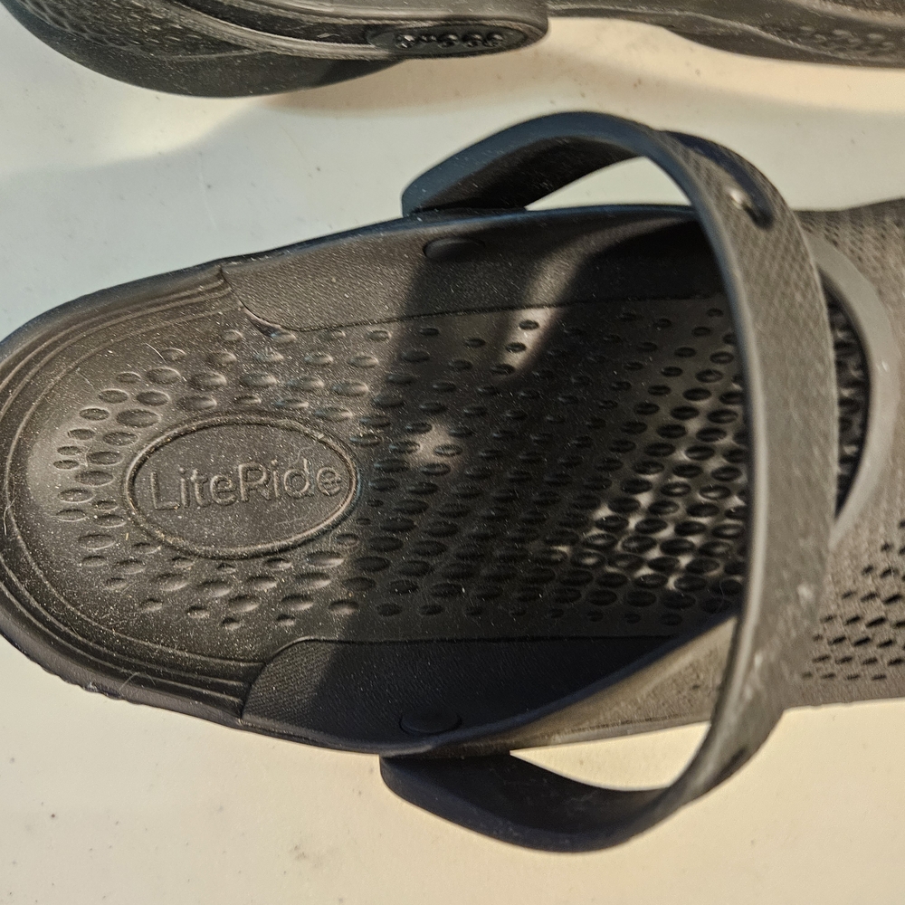 Black Perforated Sandals - Picture 2 of 3